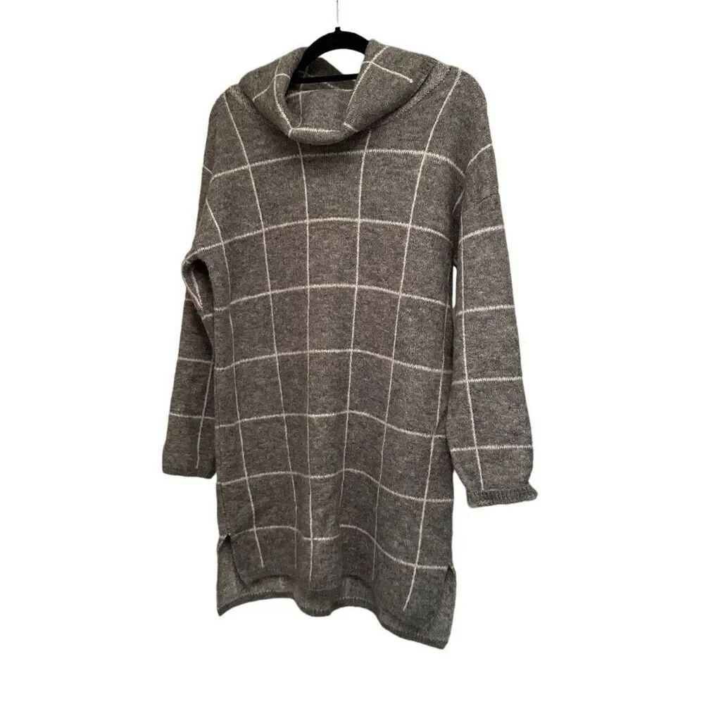 Lumiere grey windowpane sweater dress- size S